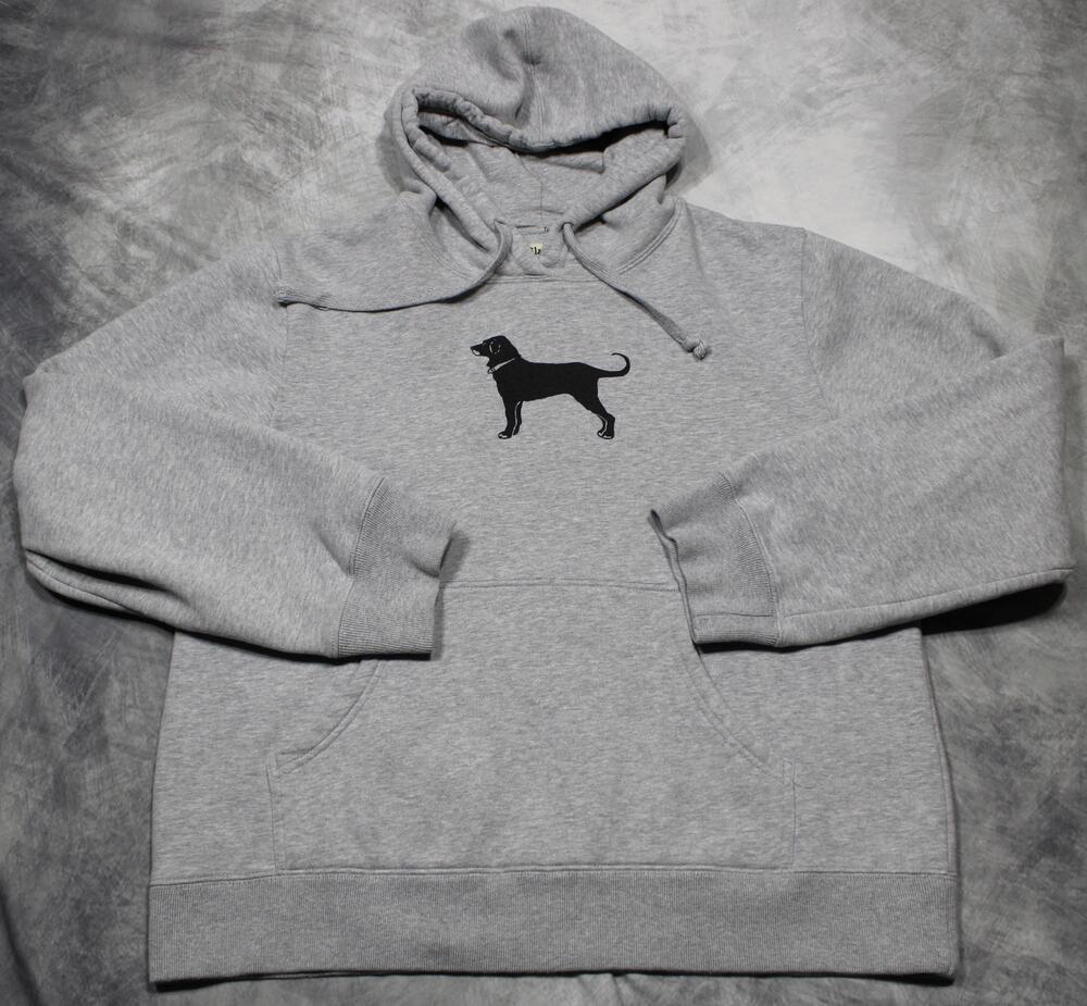 The Black Dog Hoodie Mens XL Gray Fleece Pullover Sweatshirt Dog Graphic Logo